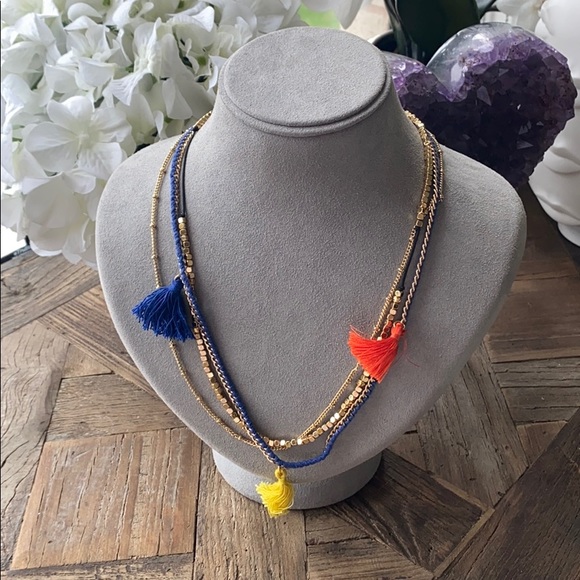 Colorful Tassel & Beaded Necklace - Picture 1 of 7